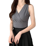 Women's Fashion Slim Fit Slimming V-neck Waist Trimming Short Vest - Nioor