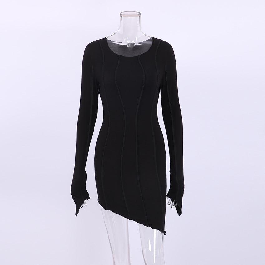 Women's Fashion Slim-fit Turtleneck Solid Color Dress - Nioor