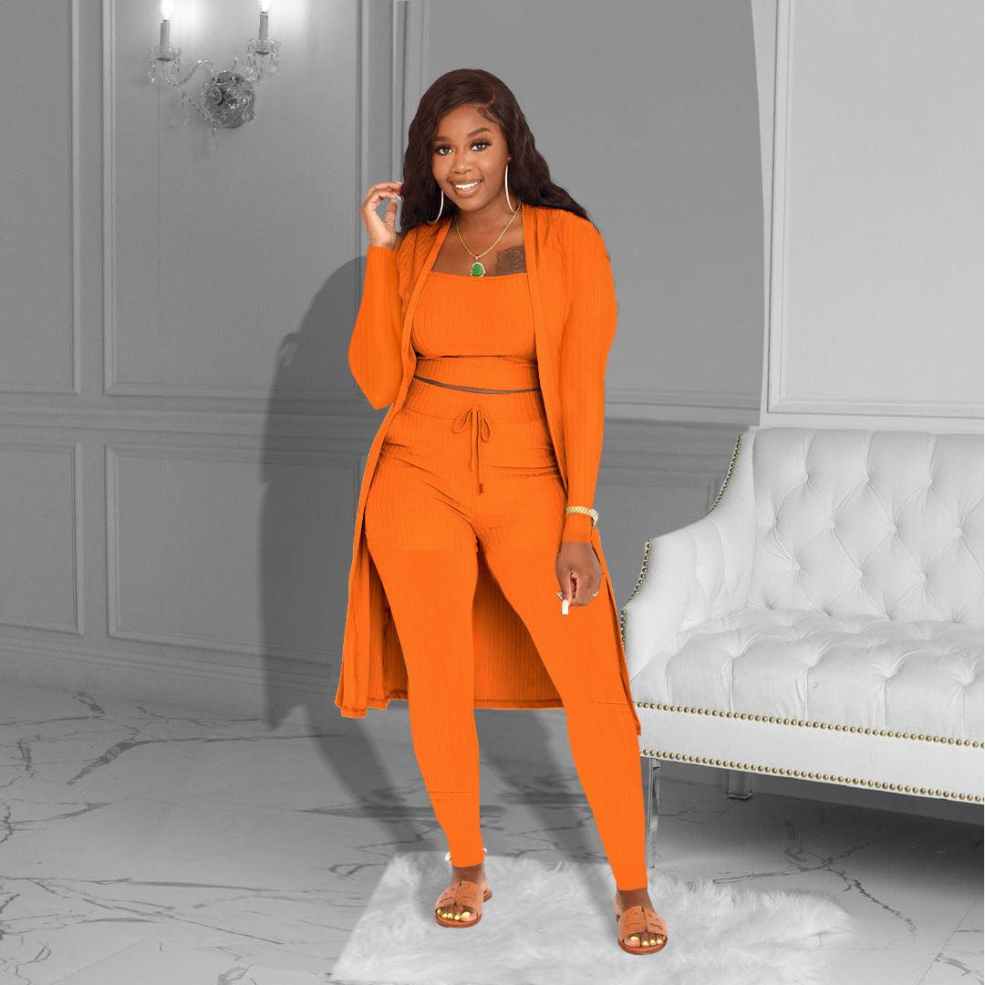 Women's Fashion Solid Color Three-piece Suit - Nioor