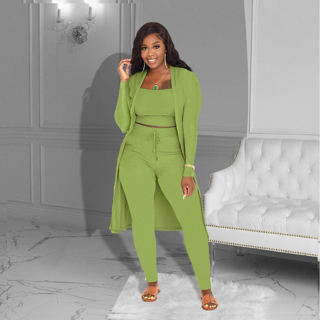 Women's Fashion Solid Color Three-piece Suit - Nioor