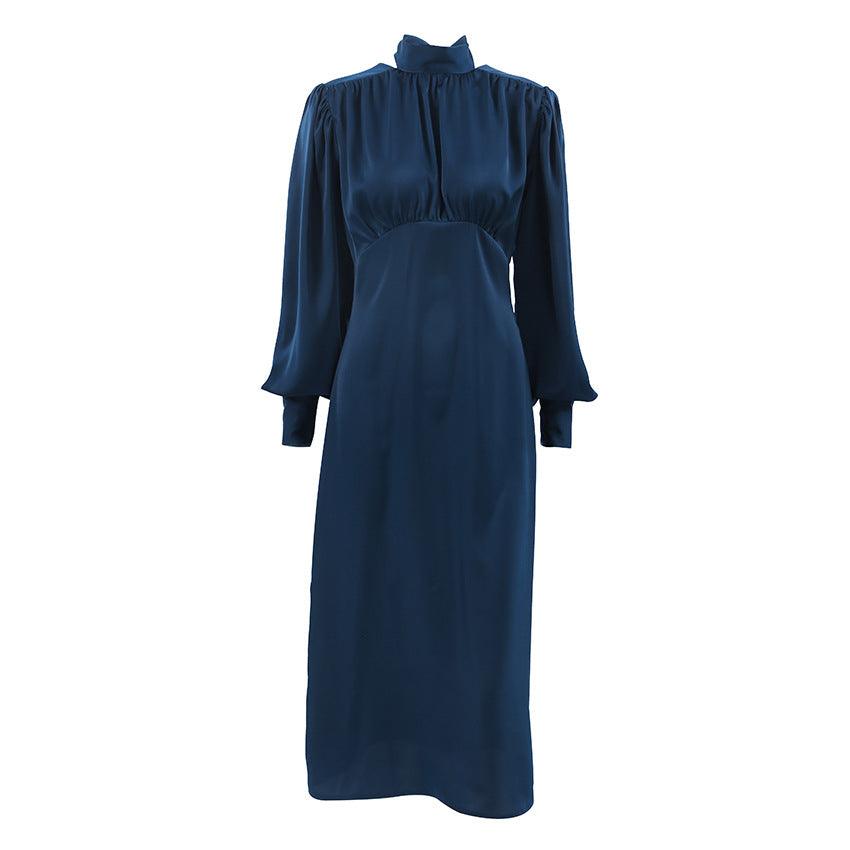 Women's Fashion Temperament High Collar Long Sleeve Dress - Nioor