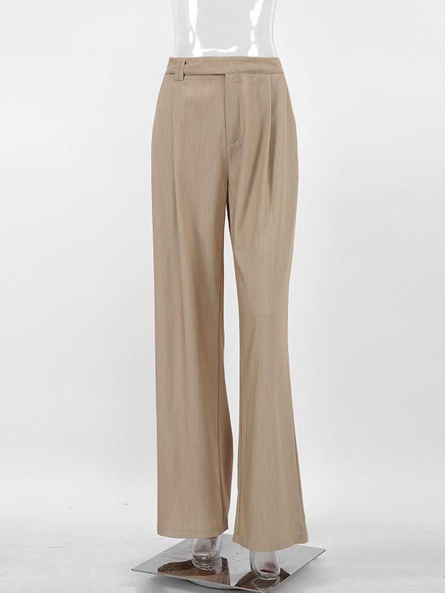 Women's Fashion Temperament Leisure High Waist Straight Pants - Nioor