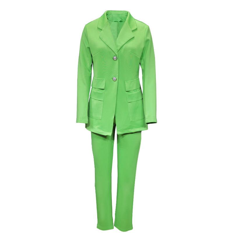 Women's Fashion Temperament Office Wear Solid Color Suit Two-piece Set - Nioor