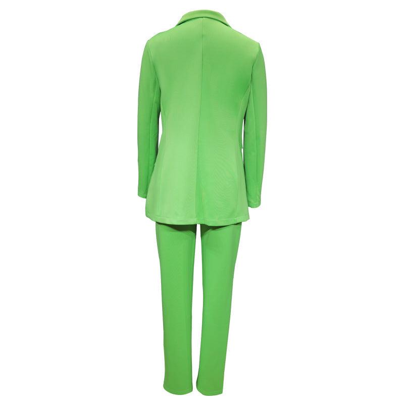 Women's Fashion Temperament Office Wear Solid Color Suit Two-piece Set - Nioor