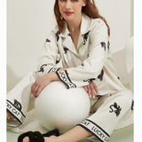 Women's Fashion Thread Ice Silk Pajamas Homewear Suit - Nioor