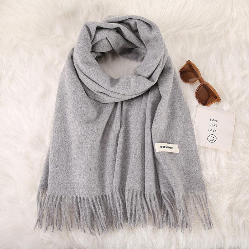 Women's Fashionable All-match Cashmere Tassel Double-sided Scarf - Nioor