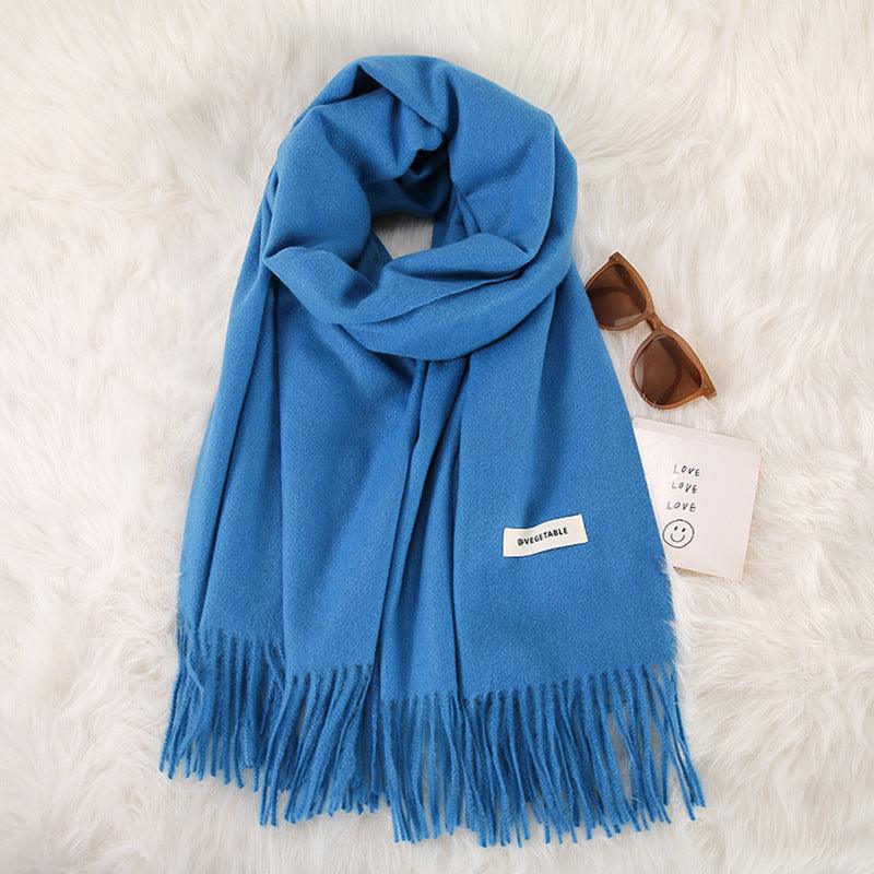 Women's Fashionable All-match Cashmere Tassel Double-sided Scarf - Nioor