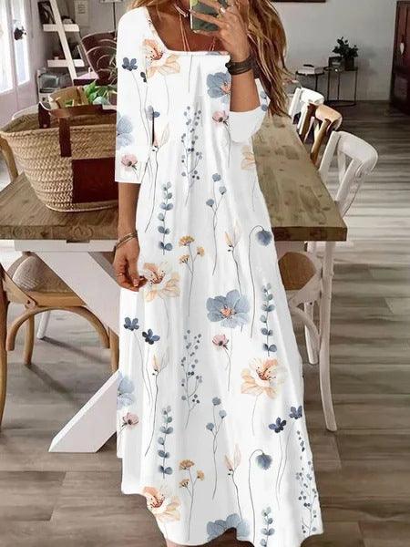 Women's Fashionable Simple Casual Printed Dress - Nioor