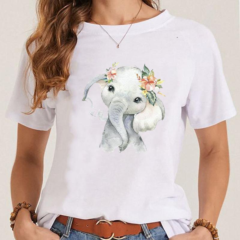 Women's Fashionable Simple Printed Short-sleeved T-shirt - Nioor