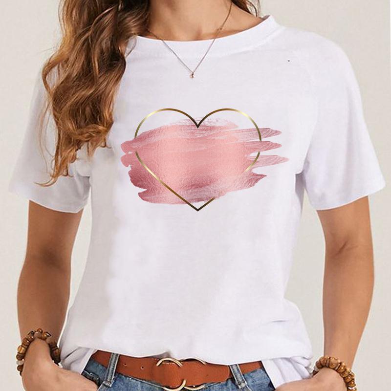 Women's Fashionable Simple Printed Short-sleeved T-shirt - Nioor