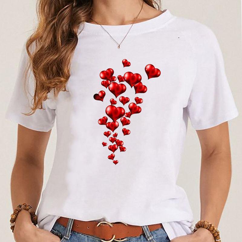 Women's Fashionable Simple Printed Short-sleeved T-shirt - Nioor