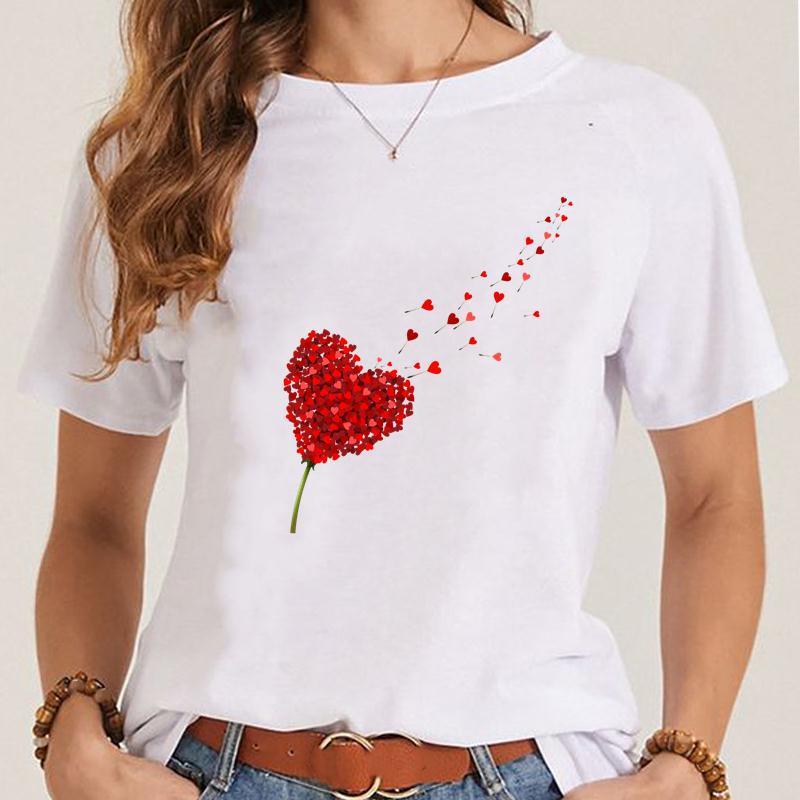 Women's Fashionable Simple Printed Short-sleeved T-shirt - Nioor