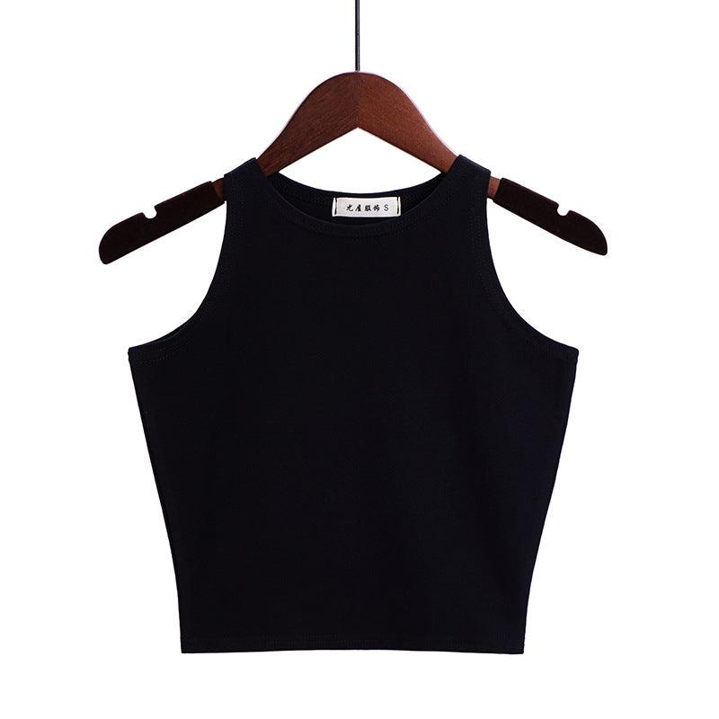 Women's Fashionable Sleeveless Slim Round Neck Bottoming Shirt Top - Nioor