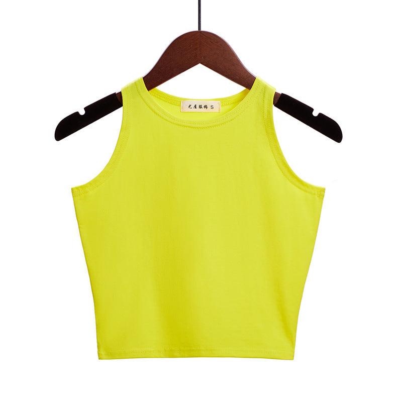 Women's Fashionable Sleeveless Slim Round Neck Bottoming Shirt Top - Nioor