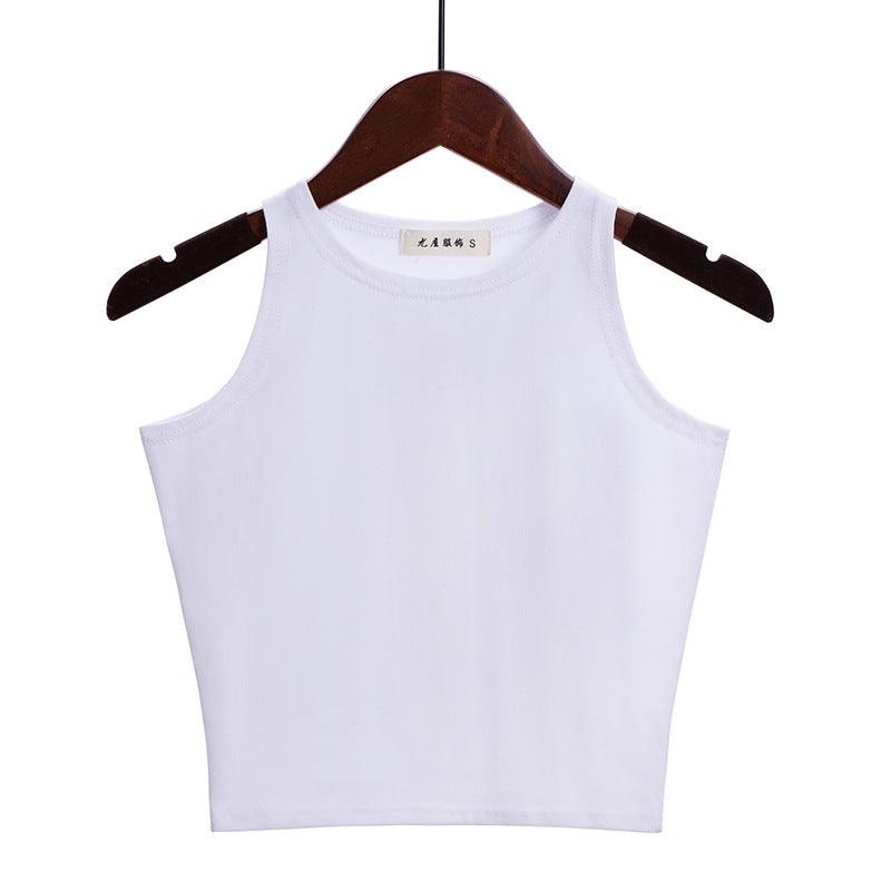 Women's Fashionable Sleeveless Slim Round Neck Bottoming Shirt Top - Nioor