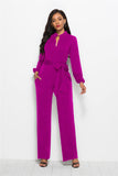 Women's Fashionable Solid Color Wide Leg Jumpsuit - Nioor