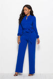 Women's Fashionable Solid Color Wide Leg Jumpsuit - Nioor