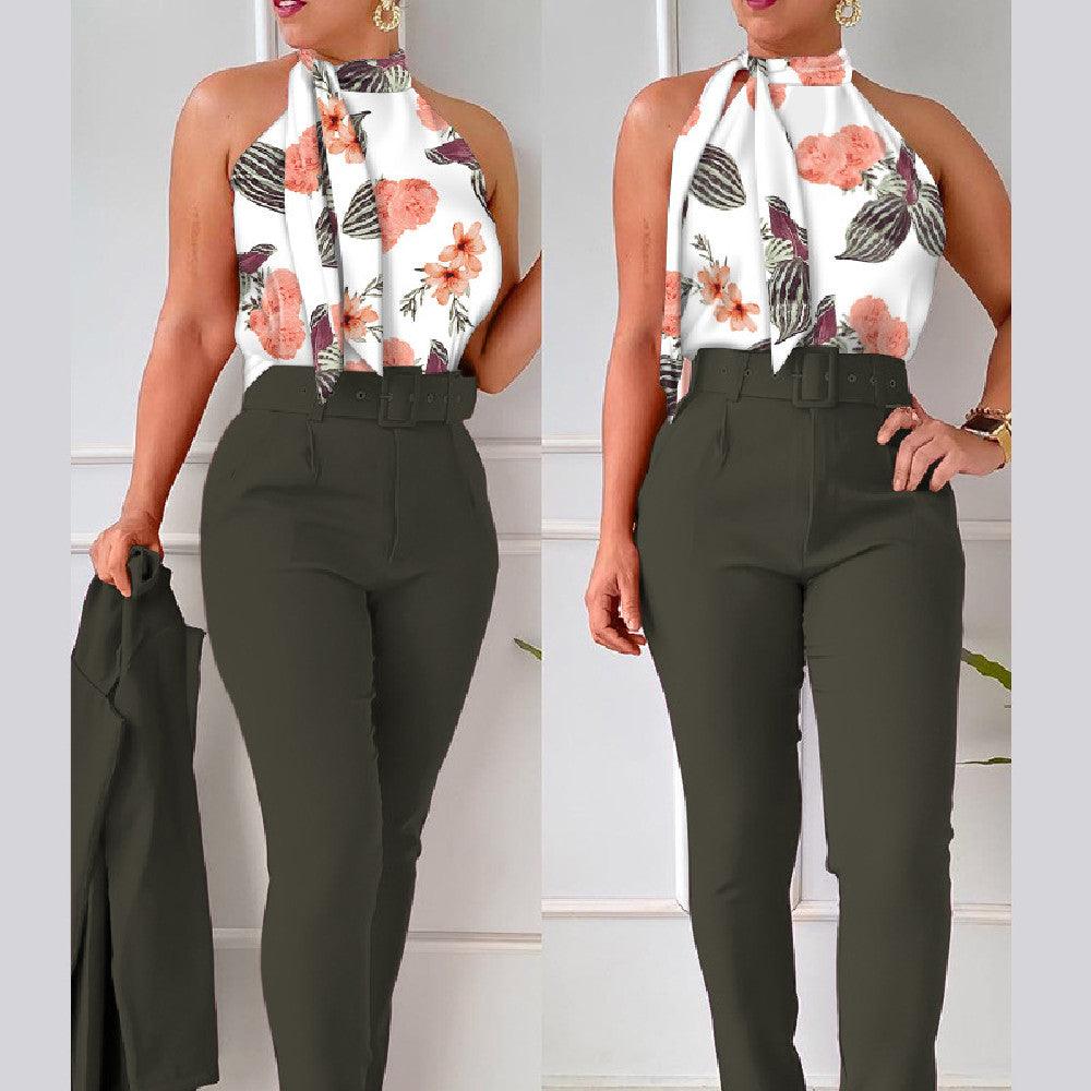 Women's Floral Vest Suit - Nioor