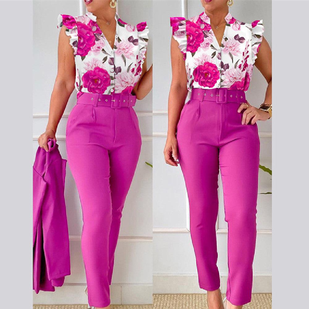 Women's Floral Vest Suit - Nioor