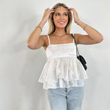 Women's French Princess Style Pure Color Tube-top Sling Fashion Ruffles Inner Wear Blouse - Nioor