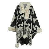 Women's Fur Collar Thickened Warm Shawl - Nioor