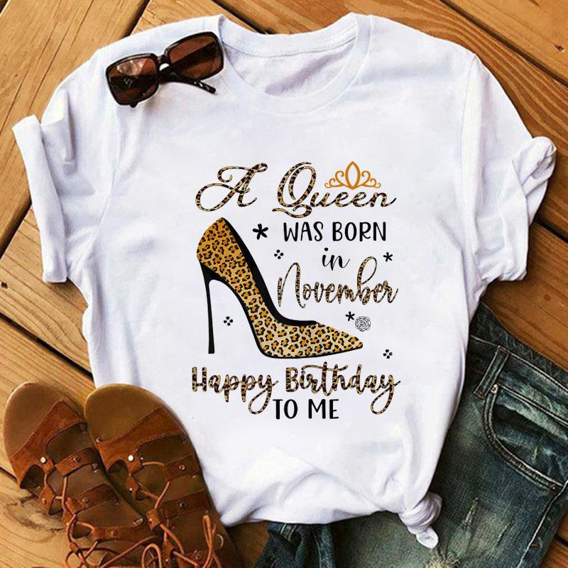 Women's High Heels Pattern Cute Loose Top T-shirt - Nioor