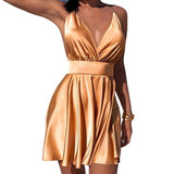 Women's High Waist Backless Tube Top Dress - Nioor