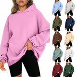 Women's Hooded Pullover Oversized Loose Sweater - Nioor