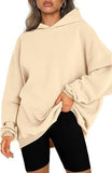 Women's Hooded Pullover Oversized Loose Sweater - Nioor