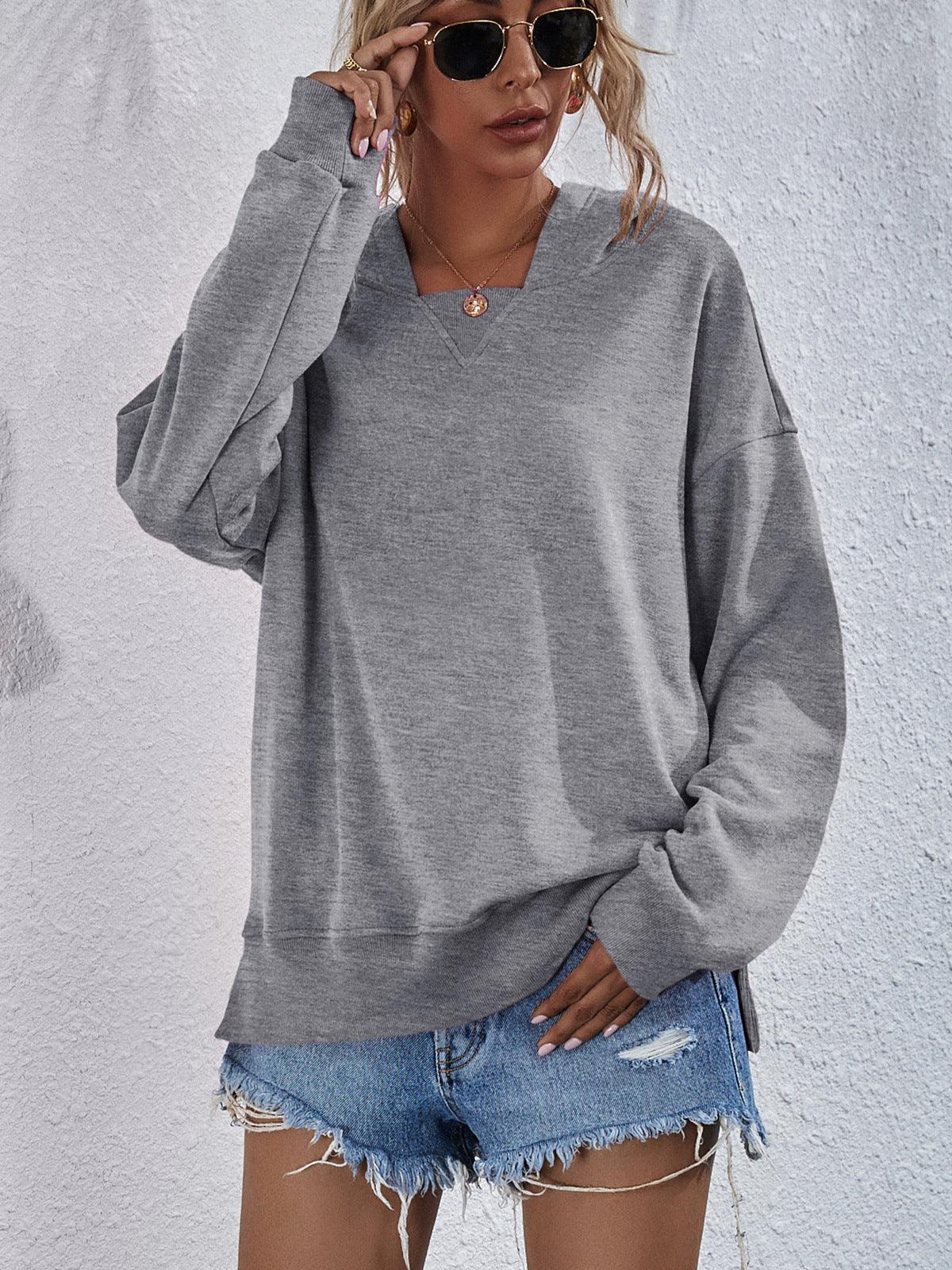 Women's Hoodie Sweatshirt Sports Casual Candy Color Long Sleeve Tops Clothes - Nioor