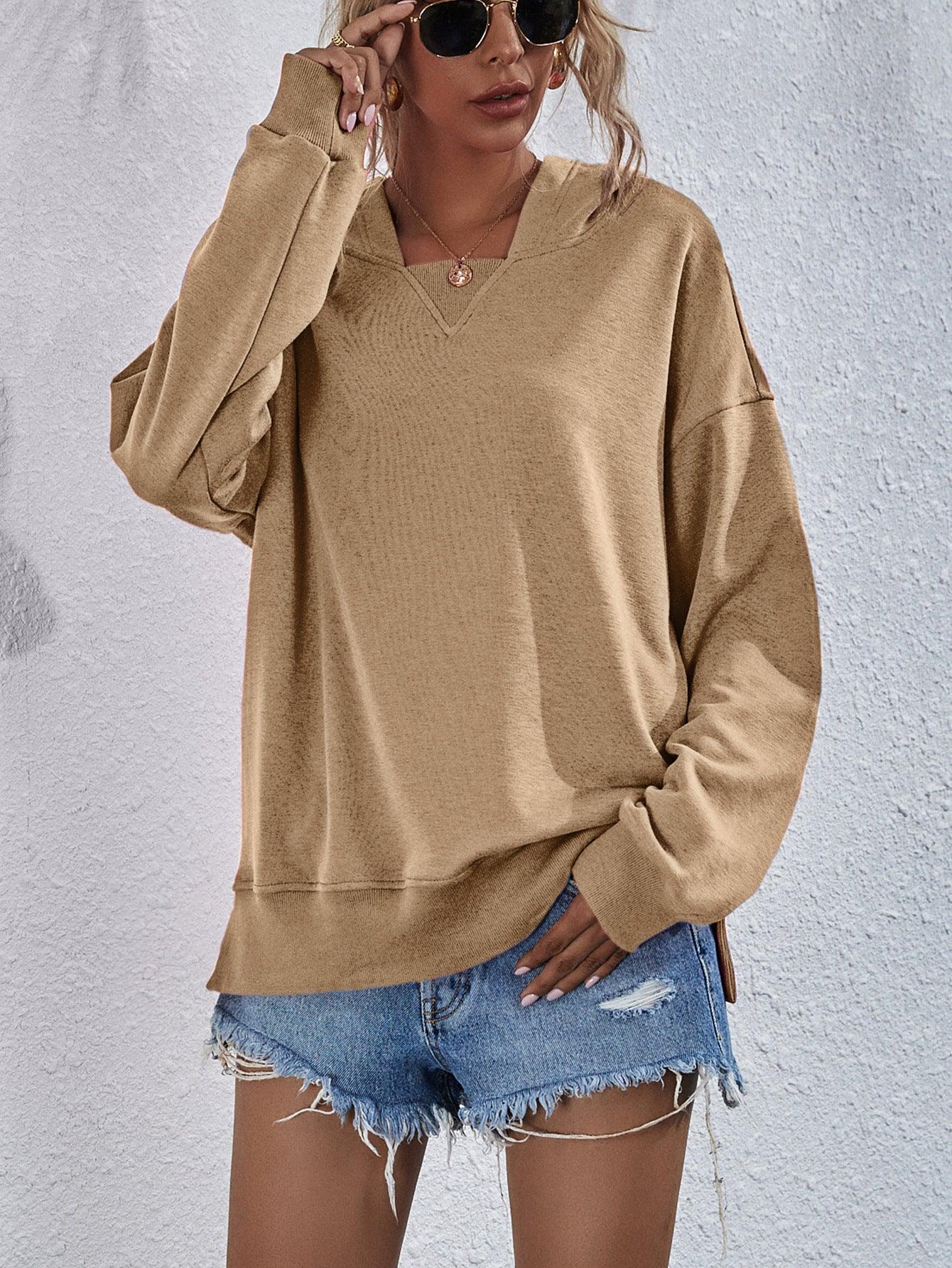 Women's Hoodie Sweatshirt Sports Casual Candy Color Long Sleeve Tops Clothes - Nioor