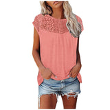 Women's Lace Short-sleeved Top - Nioor