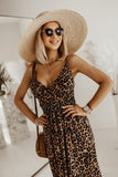 Women's Leopard Print Printing Slip Dress - Nioor