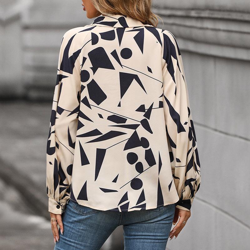 Women's Long-sleeved Printed Shirt - Nioor