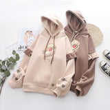 Women's Loose Casual Plush Hooded Sweater - Nioor