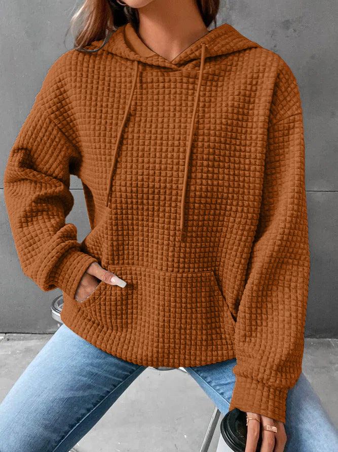 Women's Loose Casual Solid Color Long-sleeved Sweater - Nioor