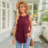 Women's Loose Fashion Lace I-shaped Vest Sleeveless Top - Nioor