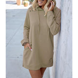 Women's Loose Long Sleeve Hooded Jacket - Nioor