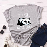 Women's Loose Round Neck Short Sleeve T-shirt Female Spoof Panda - Nioor