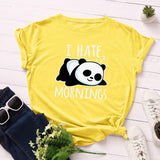 Women's Loose Round Neck Short Sleeve T-shirt Female Spoof Panda - Nioor