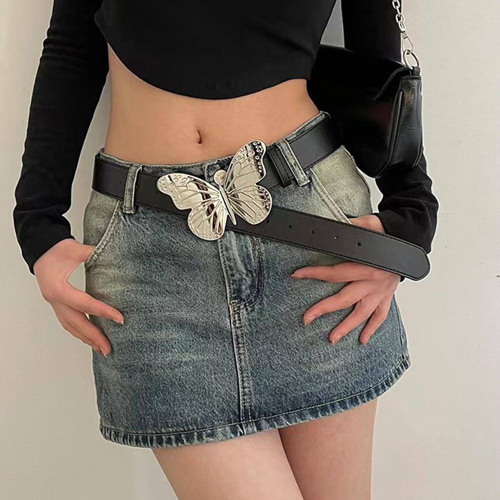 Women's Metal Large Butterfly Belt Simple Vintage Belt Sweet Trend Accessory - Nioor