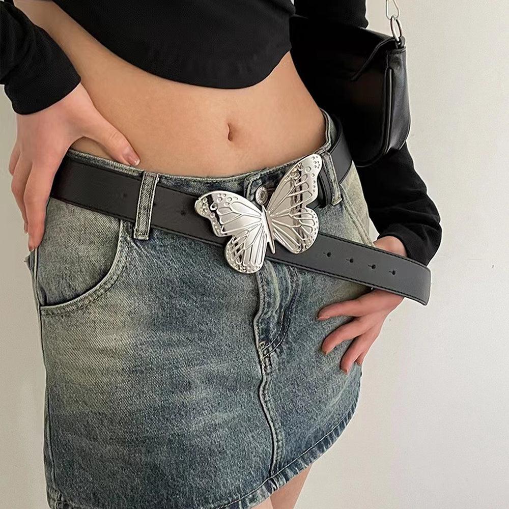 Women's Metal Large Butterfly Belt Simple Vintage Belt Sweet Trend Accessory - Nioor