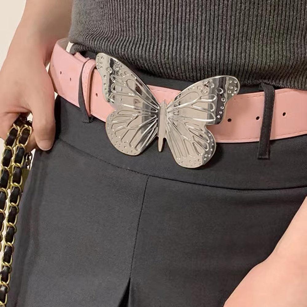 Women's Metal Large Butterfly Belt Simple Vintage Belt Sweet Trend Accessory - Nioor