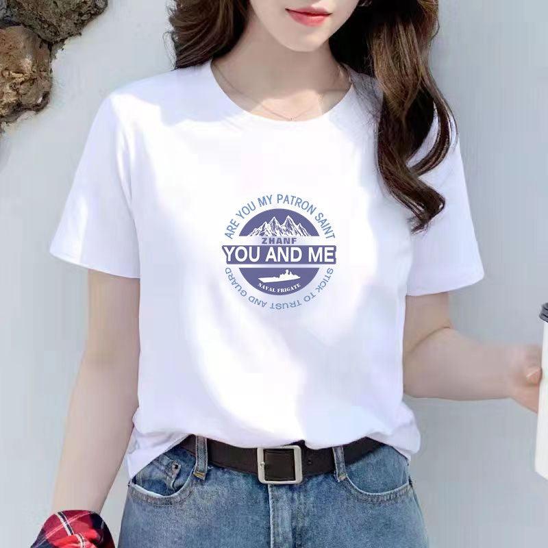 Women's New White Trend Women's Short Sleeved T-shirt Loose Fitting - Nioor