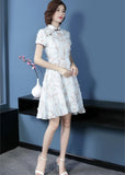 Women's Party Date Improved Cheongsam Slim Flower Dress - Nioor