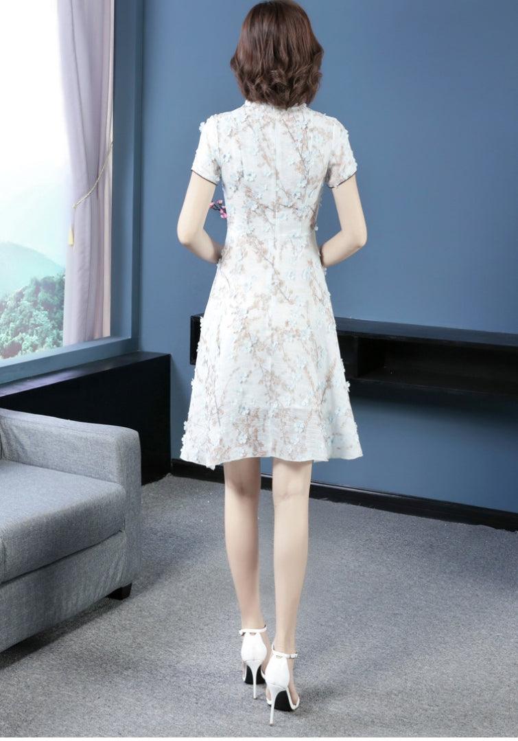 Women's Party Date Improved Cheongsam Slim Flower Dress - Nioor