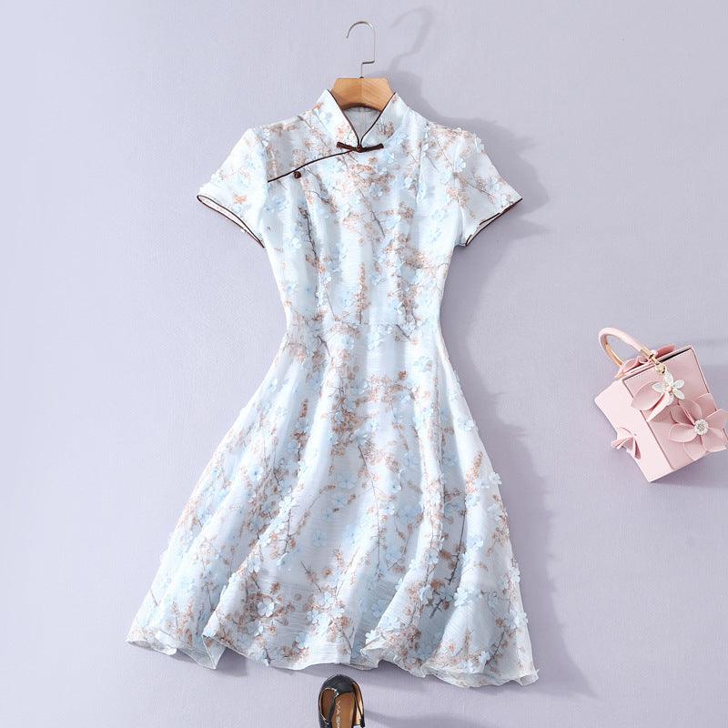 Women's Party Date Improved Cheongsam Slim Flower Dress - Nioor