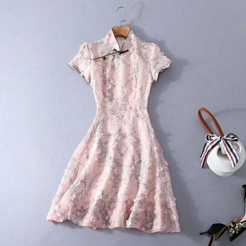 Women's Party Date Improved Cheongsam Slim Flower Dress - Nioor