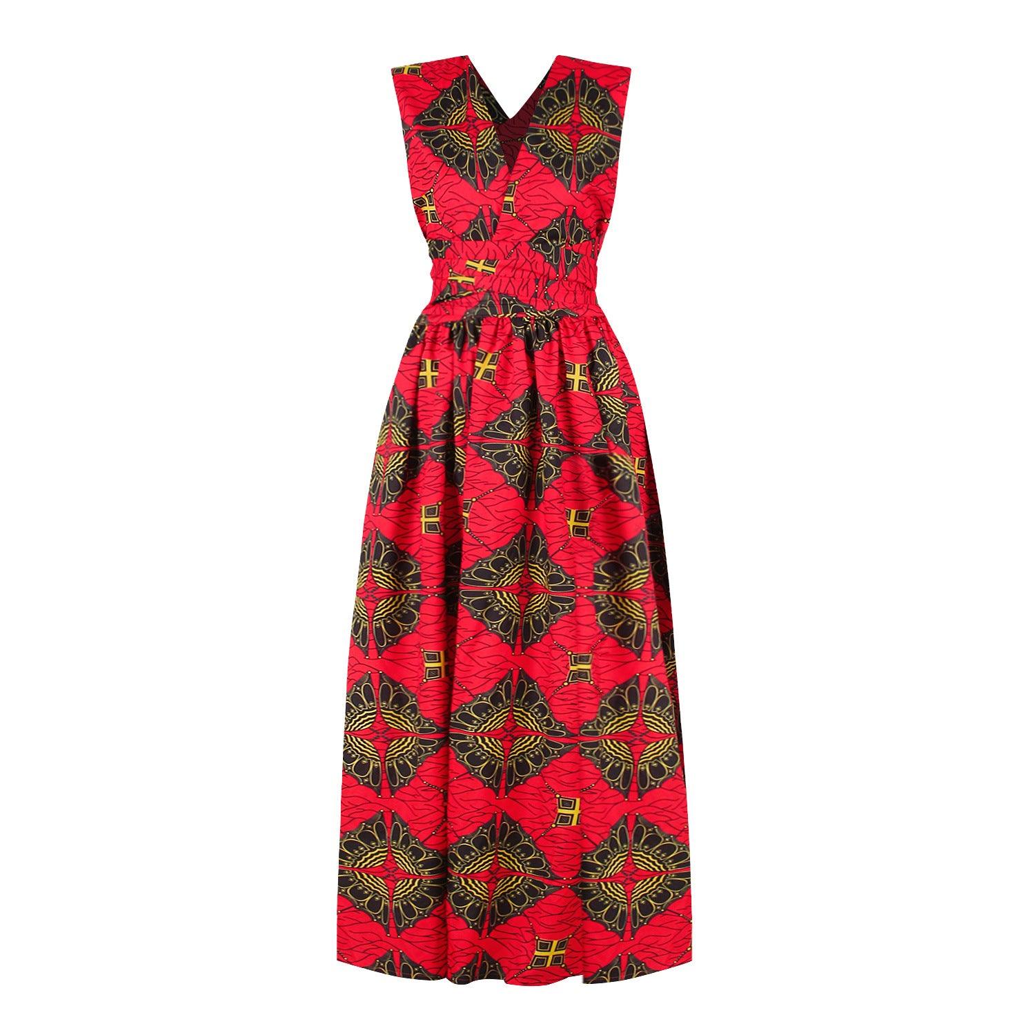 Women's Printed DIY Wear More Than Tied Dress - Nioor