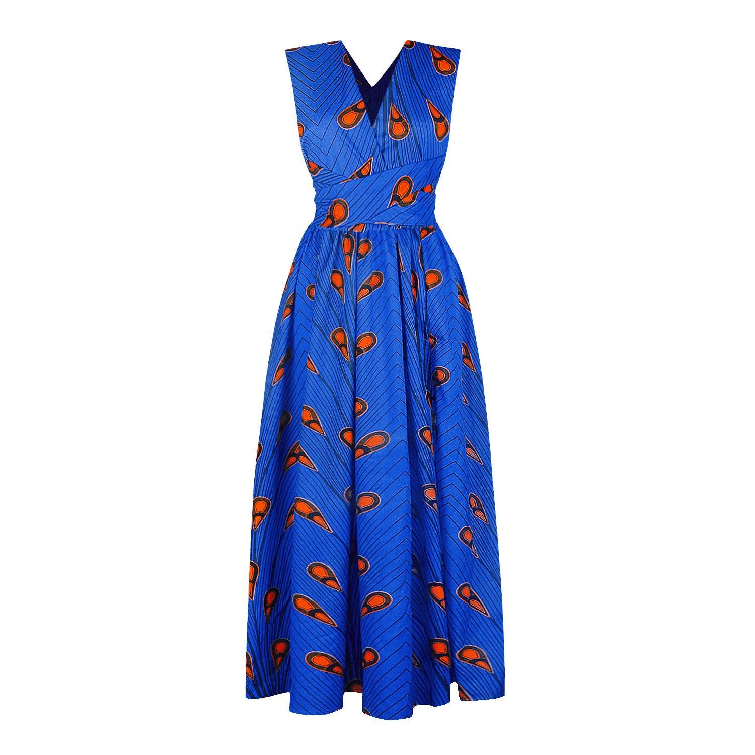 Women's Printed DIY Wear More Than Tied Dress - Nioor